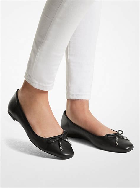 michael kors cognac ballerina|Nori Leather Ballet Flat .